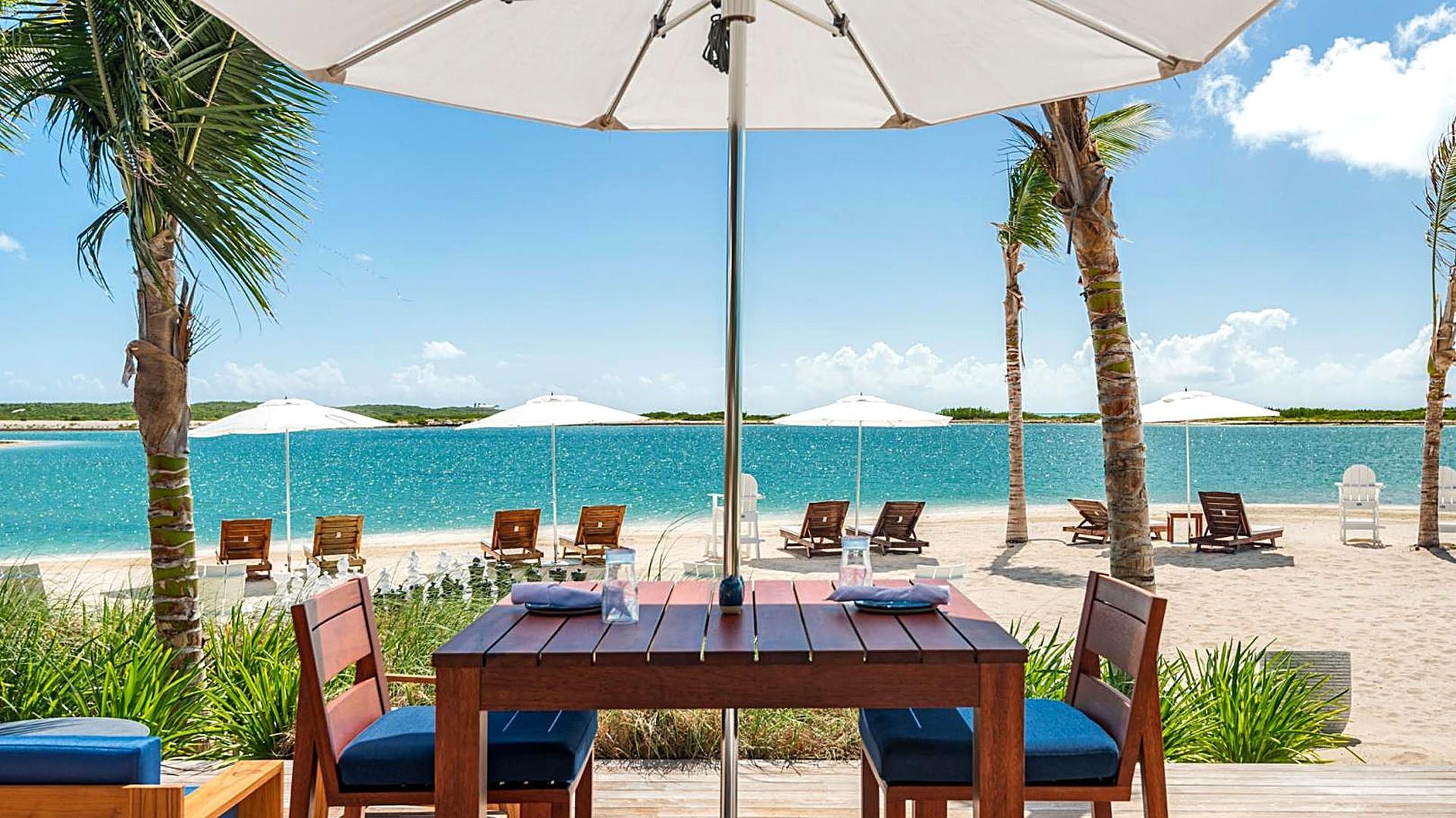 Beach dining for two