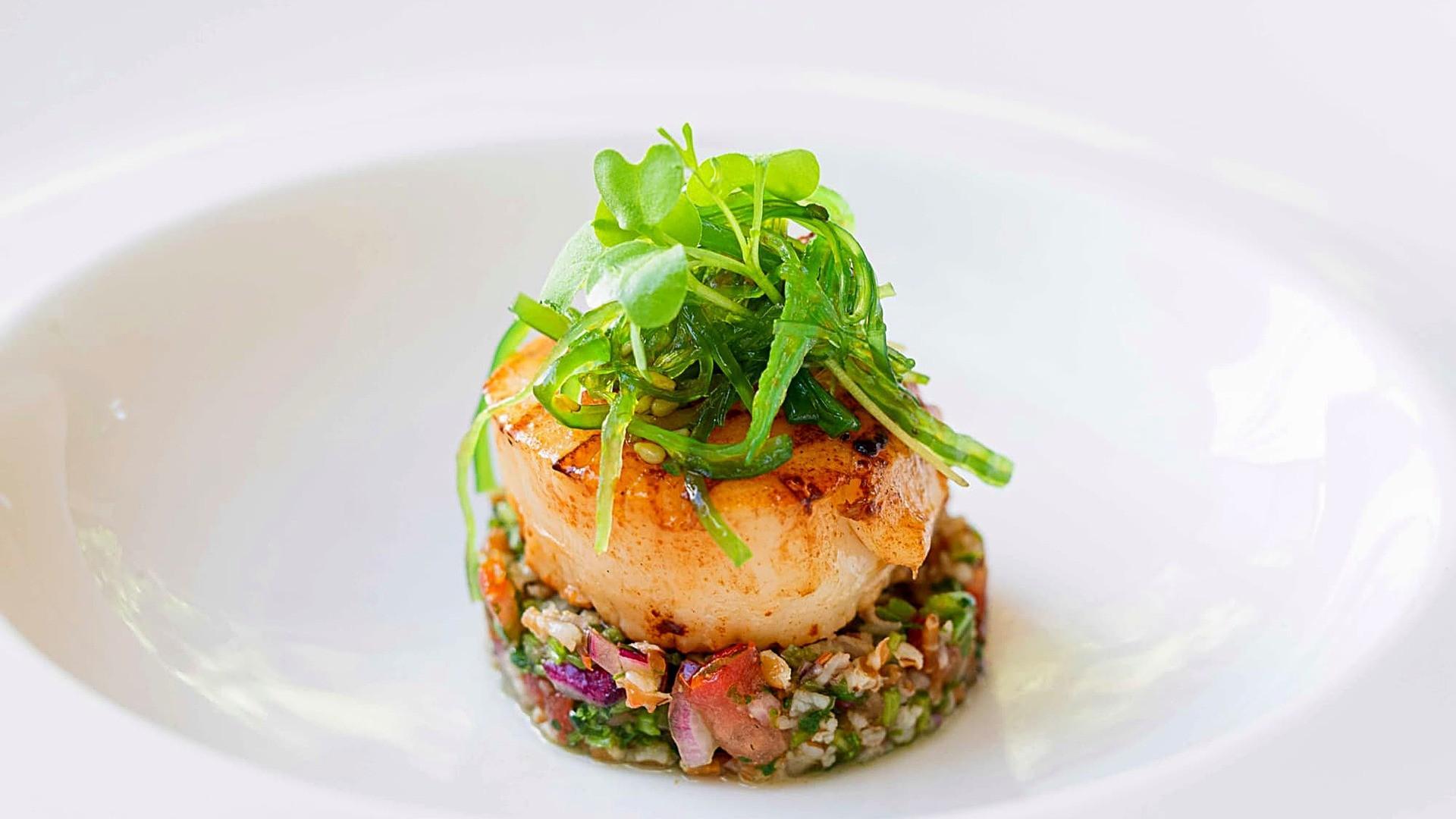Chef dish closeup