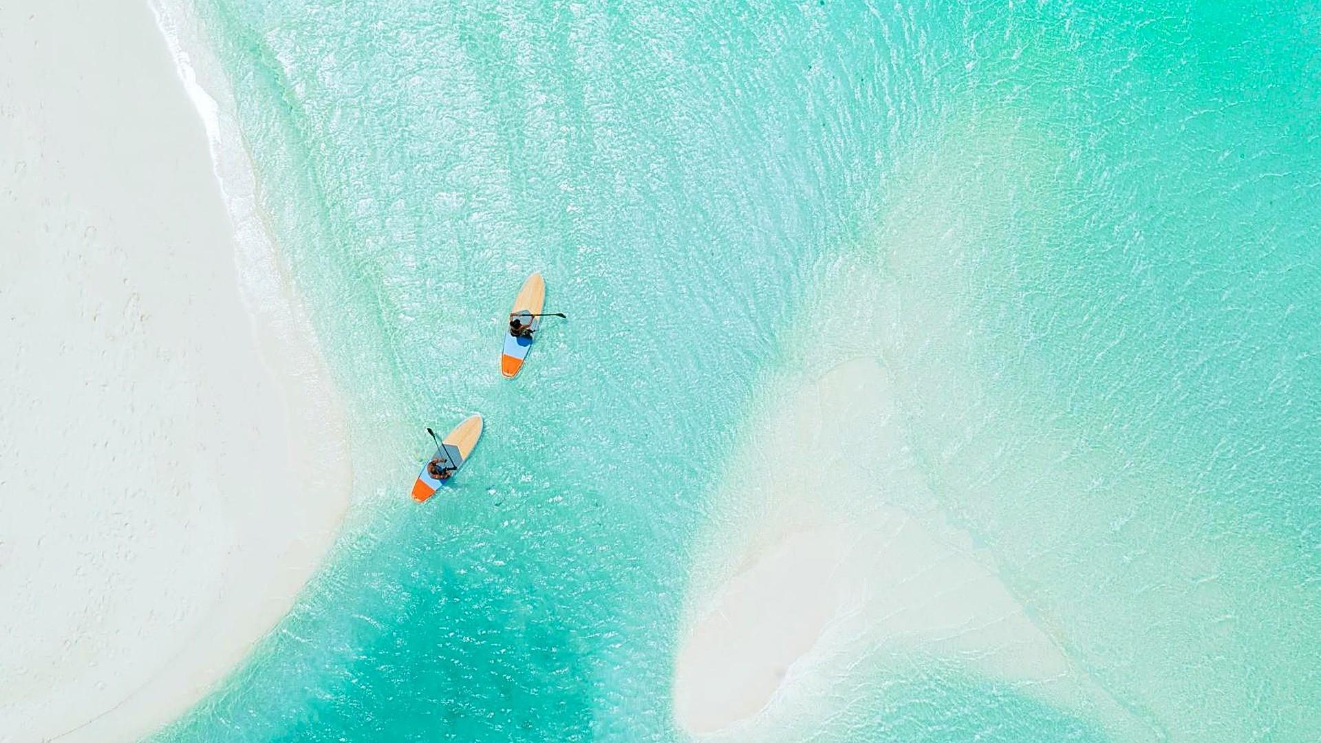 Paddleboarders overhead