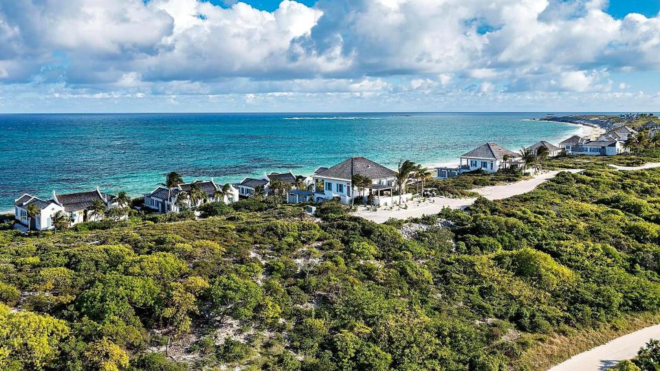 Hero aerial villas shore